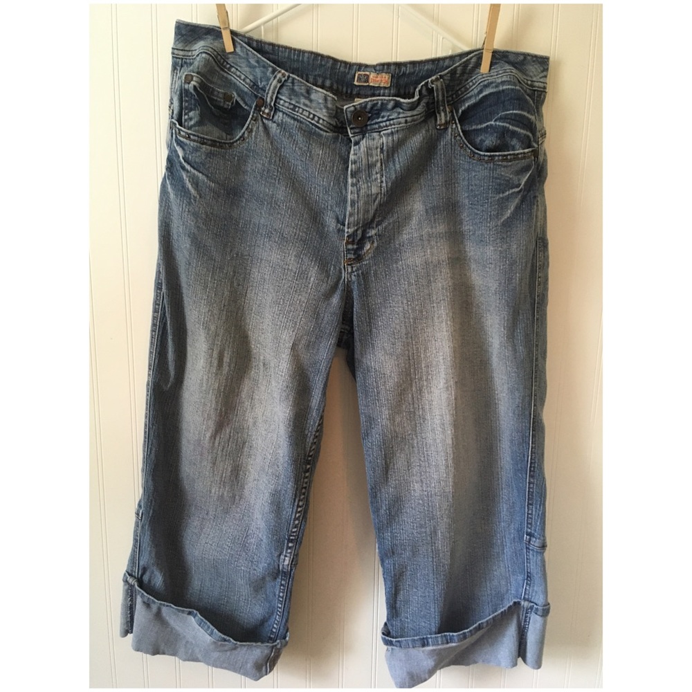 Faded Glory Denim Capris Stretch Plus Size 22W